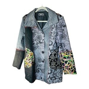 Blazer Mixed Media Patchwork by‎ Zashi Size Small